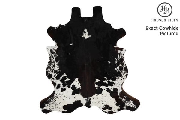 Salt And Pepper Black Cowhide Rug #11997