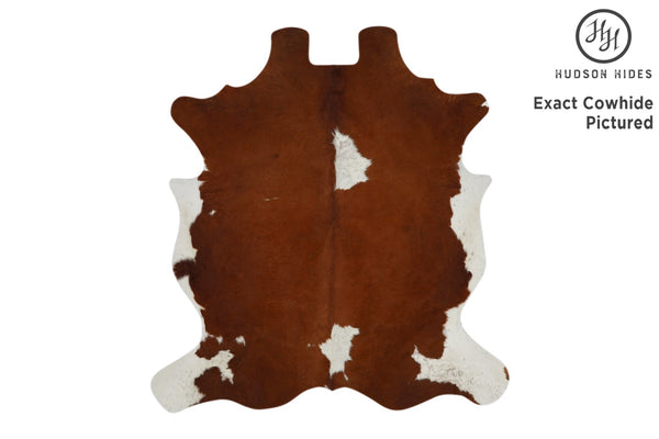 Brown And White Cowhide Rug #12160