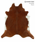 Brown and White Regular Cowhide Rug #12325