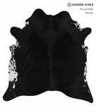 Solid Black Cowhide Rug #12329