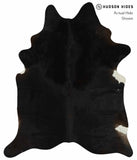Solid Black Cowhide Rug #12332