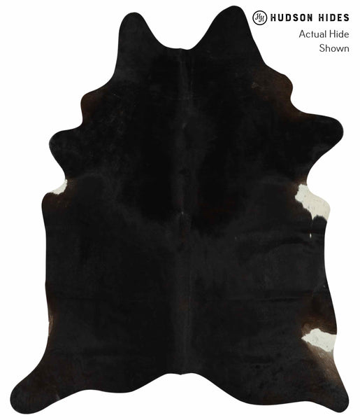 Solid Black Cowhide Rug #12332