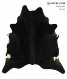 Solid Black Cowhide Rug #12343