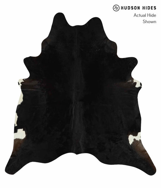 Solid Black Cowhide Rug #12343