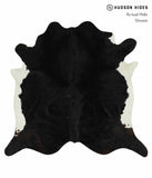 Solid Black Cowhide Rug #12344
