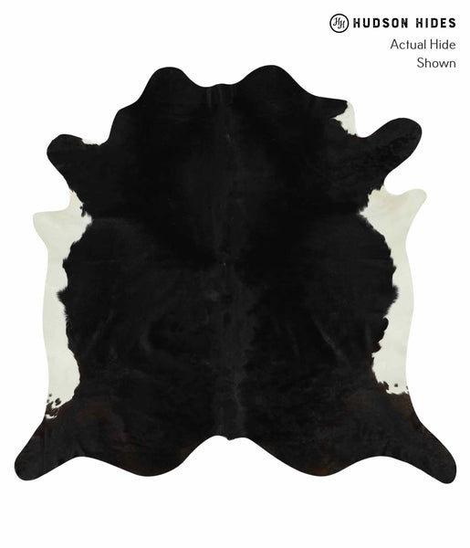 Solid Black Cowhide Rug #12344