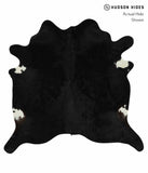Solid Black Cowhide Rug #12410