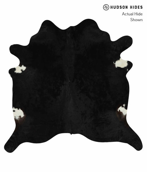 Solid Black Cowhide Rug #12410