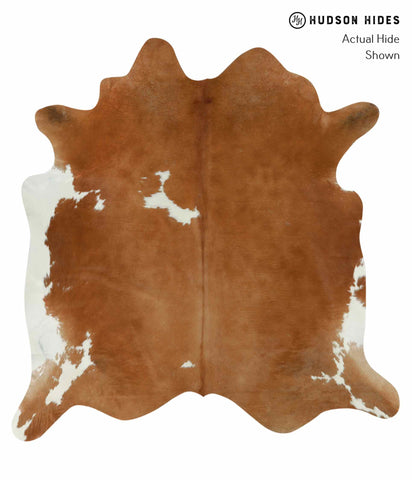 Brown and White Cowhide Rug #12469