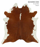 Brown and White Regular Cowhide Rug #12533