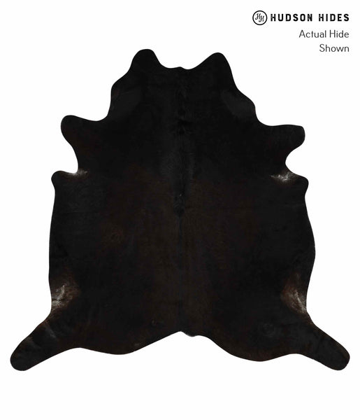 Solid Black Cowhide Rug #12550