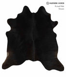 Solid Black Cowhide Rug #12590