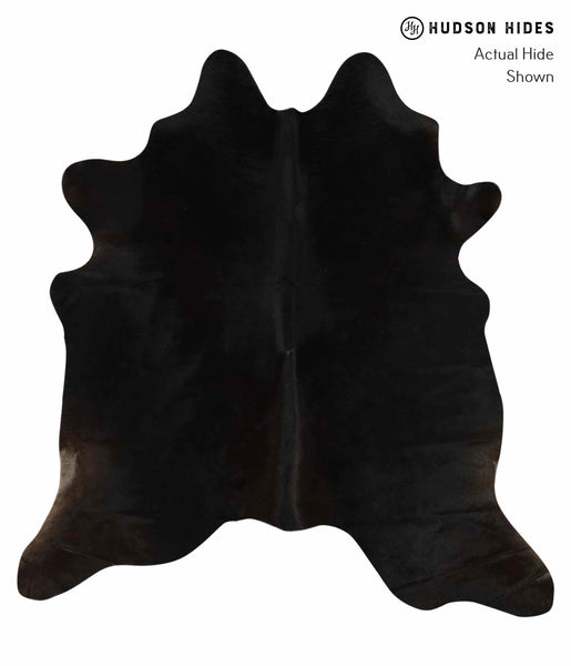 Solid Black Cowhide Rug #12590