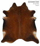 Brown with Red Cowhide Rug #12672