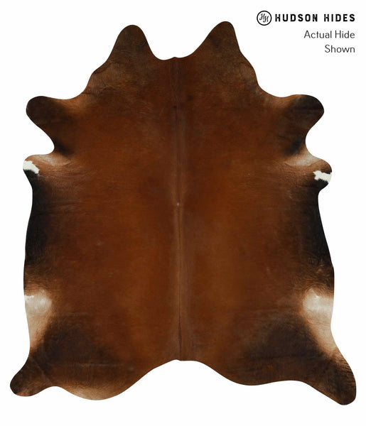 Brown with Red Cowhide Rug #12672