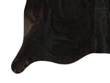 Solid Black Cowhide Rug #12688