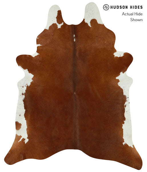 Brown and White Regular Cowhide Rug #12835