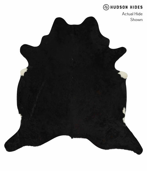 Solid Black Cowhide Rug #12857