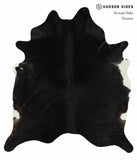Solid Black Cowhide Rug #12872