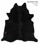 Solid Black Cowhide Rug #12895