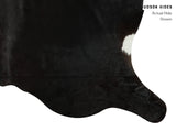 Solid Black Cowhide Rug #12902