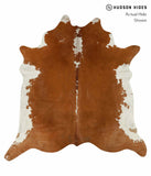 Brown and White Regular Cowhide Rug #12938