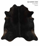 Solid Black Cowhide Rug #12966