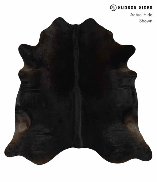 Solid Black Cowhide Rug #12966