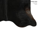 Solid Black Cowhide Rug #12966