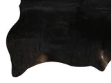 Solid Black Cowhide Rug #12986
