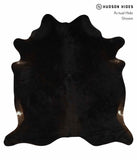 Solid Black Cowhide Rug #12999