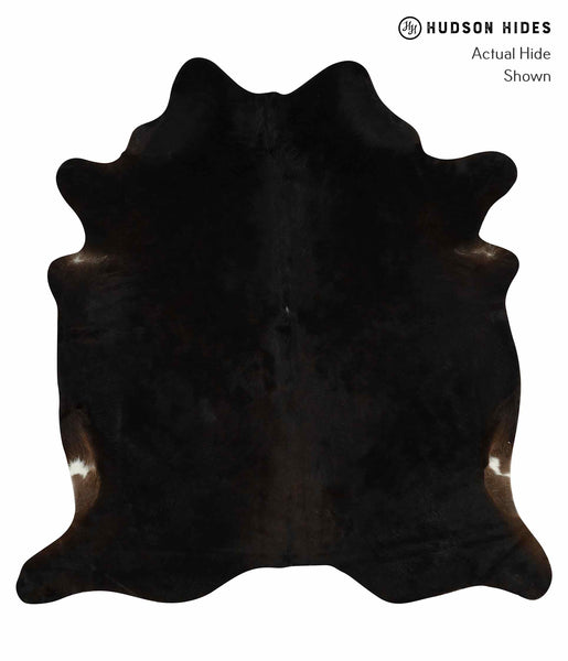 Solid Black Cowhide Rug #12999