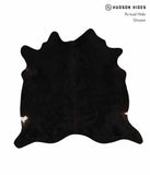 Solid Black Cowhide Rug #13040