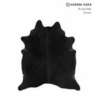 Solid Black X-Large Brazilian Cowhide Rug 7'2"H x 6'4"W #13065 by Hudson Hides