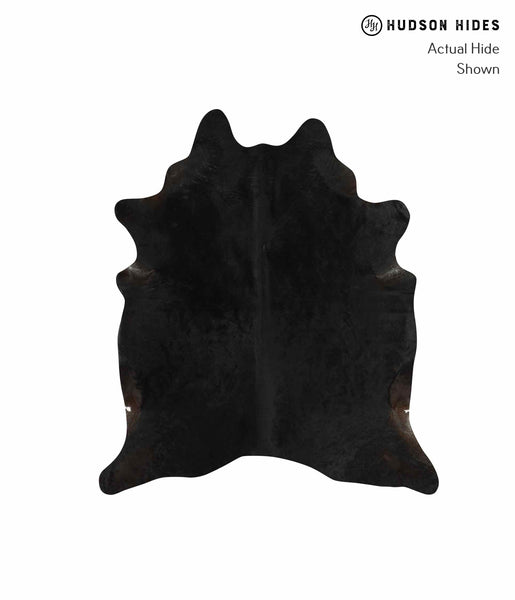 Solid Black X-Large Brazilian Cowhide Rug 7'2"H x 6'4"W #13065 by Hudson Hides