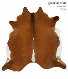 Brown and White Regular Cowhide Rug #13117