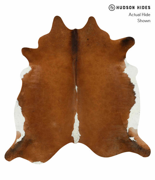 Brown and White Regular Cowhide Rug #13117