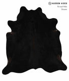 Solid Black Cowhide Rug #13191
