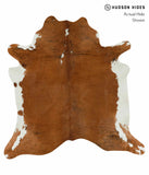 Brown and White Cowhide Rug #13193