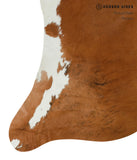 Brown and White Cowhide Rug #13193