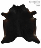 Solid Black Cowhide Rug #13212