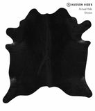 Solid Black Cowhide Rug #13215