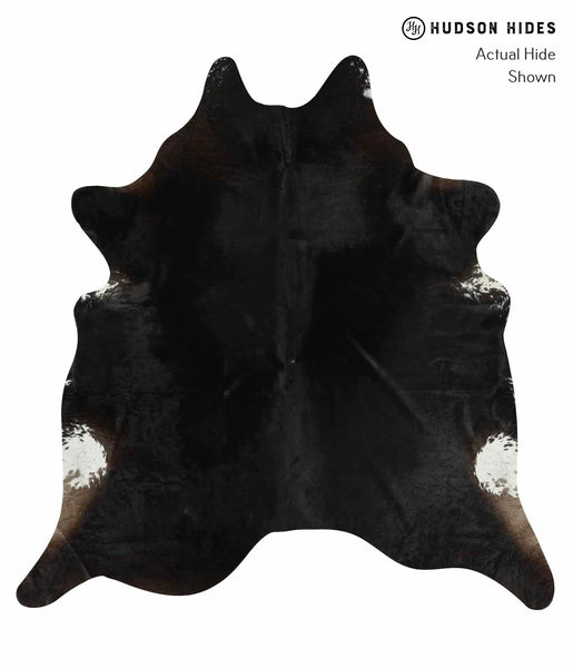 Solid Black Cowhide Rug #13229
