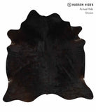 Solid Black Cowhide Rug #13253