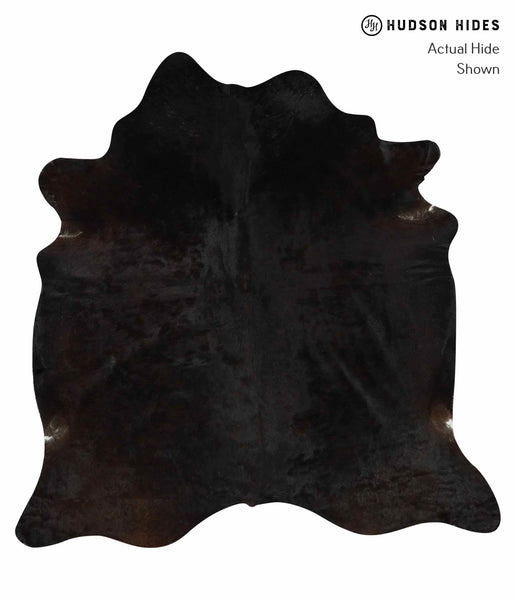 Solid Black Cowhide Rug #13253