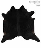 Solid Black Cowhide Rug #13268