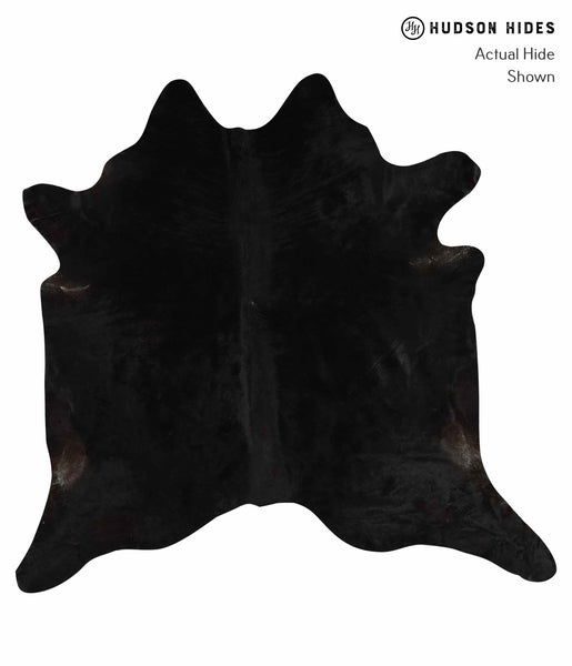 Solid Black Cowhide Rug #13268