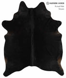 Solid Black Cowhide Rug #13283