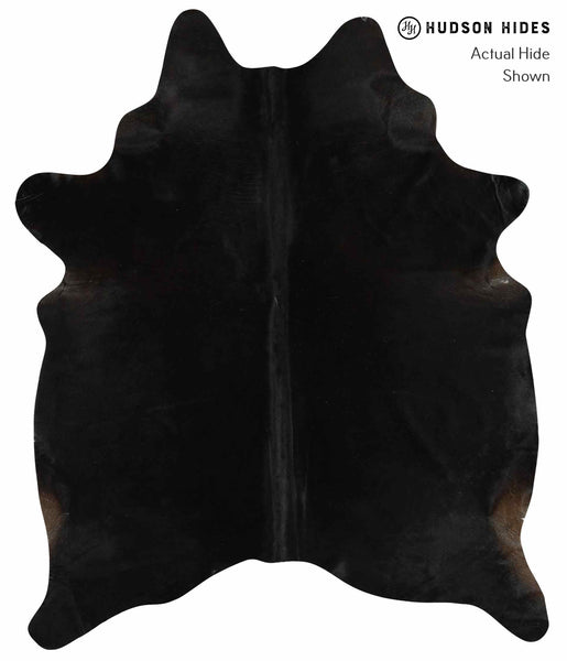 Solid Black Cowhide Rug #13283