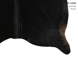 Solid Black Cowhide Rug #13283
